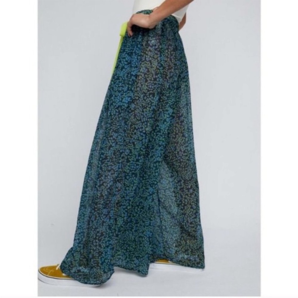 Free People Intimately Sleepin In Printed Chiffon Wide-Leg Pants - S - Picture 6 of 12